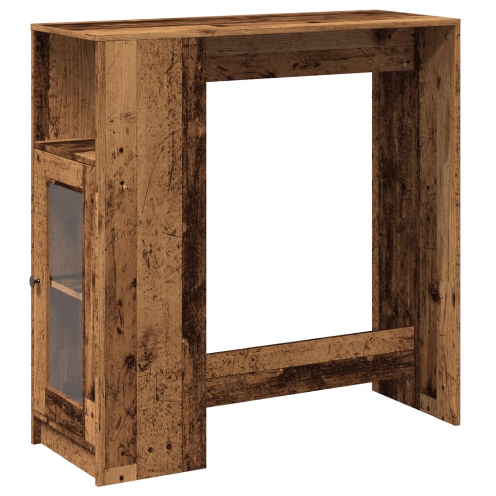 vidaXL Masă bar cu rafturi, lemn vechi 101x40x103,5 cm lemn prelucrat