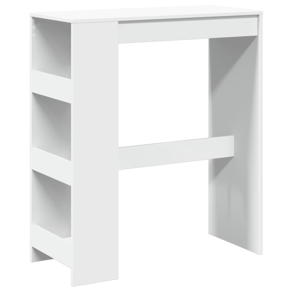 vidaXL Masă de bar cu rafturi, alb, 90x40x103,5 cm, lemn prelucrat