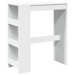 vidaXL Masă de bar cu rafturi, alb, 90x40x103,5 cm, lemn prelucrat