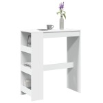 vidaXL Masă de bar cu rafturi, alb, 90x40x103,5 cm, lemn prelucrat