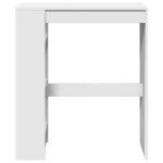 vidaXL Masă de bar cu rafturi, alb, 90x40x103,5 cm, lemn prelucrat
