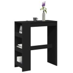 vidaXL Masă de bar cu rafturi, negru, 90x40x103,5 cm, lemn prelucrat vidaXL Masă de bar cu rafturi, negru, 90x40x103,5 cm, lemn prelucrat