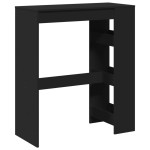 vidaXL Masă de bar cu rafturi, negru, 90x40x103,5 cm, lemn prelucrat vidaXL Masă de bar cu rafturi, negru, 90x40x103,5 cm, lemn prelucrat