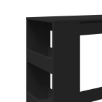 vidaXL Masă de bar cu rafturi, negru, 90x40x103,5 cm, lemn prelucrat vidaXL Masă de bar cu rafturi, negru, 90x40x103,5 cm, lemn prelucrat