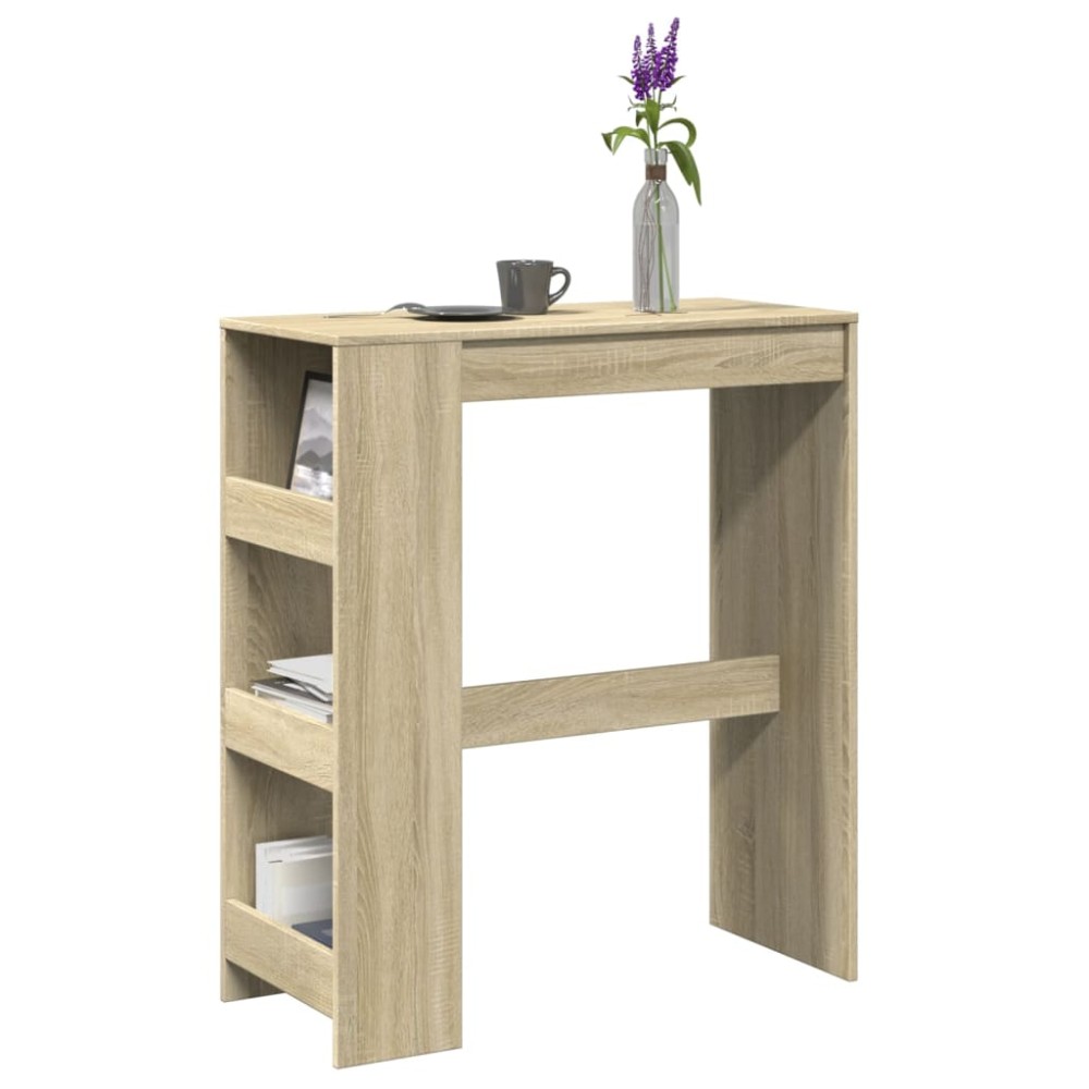 vidaXL Masă bar cu rafturi stejar sonoma 90x40x103,5 cm lemn prelucrat