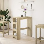 vidaXL Masă bar cu rafturi stejar sonoma 90x40x103,5 cm lemn prelucrat