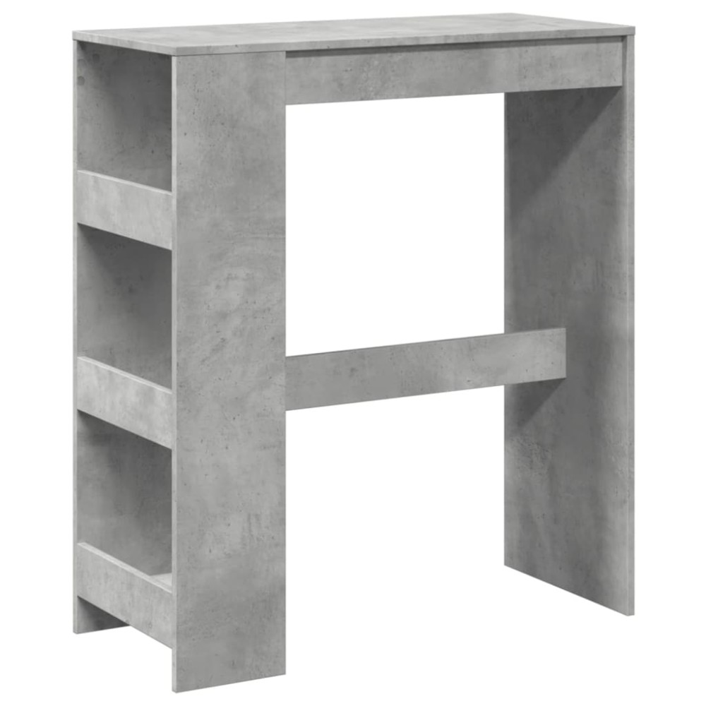 vidaXL Masă de bar cu rafturi gri beton 90x40x103,5 cm lemn prelucrat