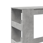 vidaXL Masă de bar cu rafturi gri beton 90x40x103,5 cm lemn prelucrat
