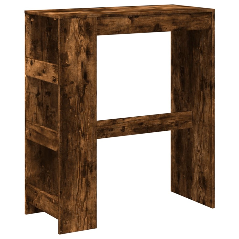 vidaXL Masă de bar cu rafturi, stejar fumuriu, 90x40x103,5 cm, lemn