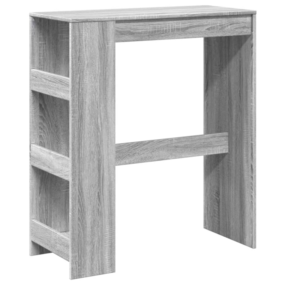 vidaXL Masă bar cu rafturi, gri sonoma, 90x40x103,5 cm, lemn prelucrat