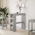 vidaXL Masă bar cu rafturi, gri sonoma, 90x40x103,5 cm, lemn prelucrat vidaXL Masă bar cu rafturi, gri sonoma, 90x40x103,5 cm, lemn prelucrat
