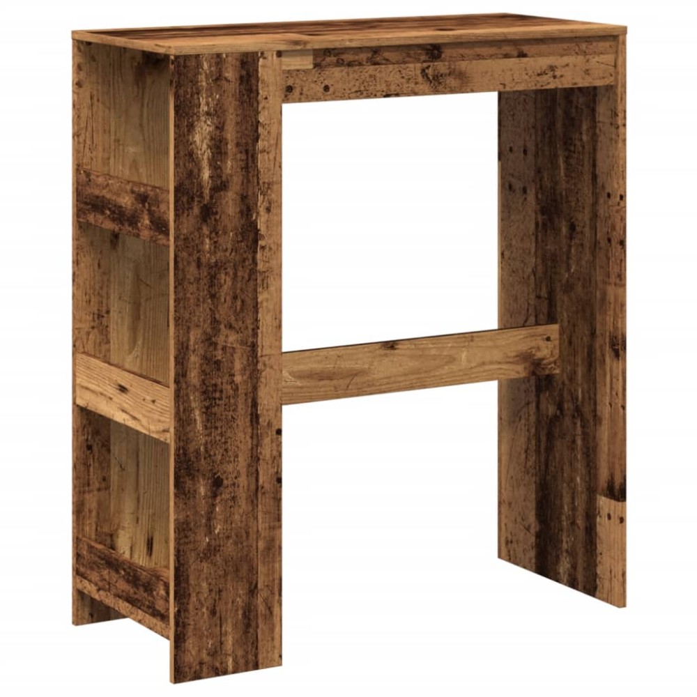 vidaXL Masă bar cu rafturi, lemn vechi, 90x40x103,5 cm, lemn prelucrat