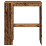 vidaXL Masă bar cu rafturi, lemn vechi, 90x40x103,5 cm, lemn prelucrat