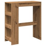 vidaXL Masă bar cu rafturi, stejar artizanal, 90x40x103,5 cm, lemn