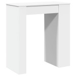 vidaXL Masă de bar cu rafturi, alb, 95x47x103,5 cm, lemn prelucrat vidaXL Masă de bar cu rafturi, alb, 95x47x103,5 cm, lemn prelucrat