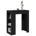 vidaXL Masă de bar cu rafturi, negru, 95x47x103,5 cm, lemn prelucrat vidaXL Masă de bar cu rafturi, negru, 95x47x103,5 cm, lemn prelucrat