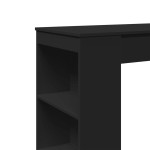 vidaXL Masă de bar cu rafturi, negru, 95x47x103,5 cm, lemn prelucrat vidaXL Masă de bar cu rafturi, negru, 95x47x103,5 cm, lemn prelucrat