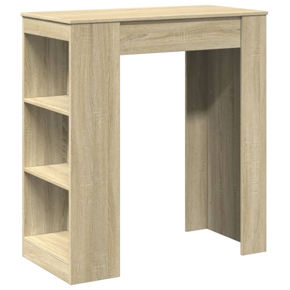 vidaXL Masă de bar cu rafturi, stejar sonoma, 95x47x103,5 cm, lemn