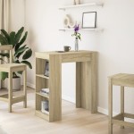 vidaXL Masă de bar cu rafturi, stejar sonoma, 95x47x103,5 cm, lemn vidaXL Masă de bar cu rafturi, stejar sonoma, 95x47x103,5 cm, lemn