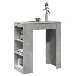 vidaXL Masă de bar cu rafturi gri beton 95x47x103,5 cm lemn prelucrat vidaXL Masă de bar cu rafturi gri beton 95x47x103,5 cm lemn prelucrat
