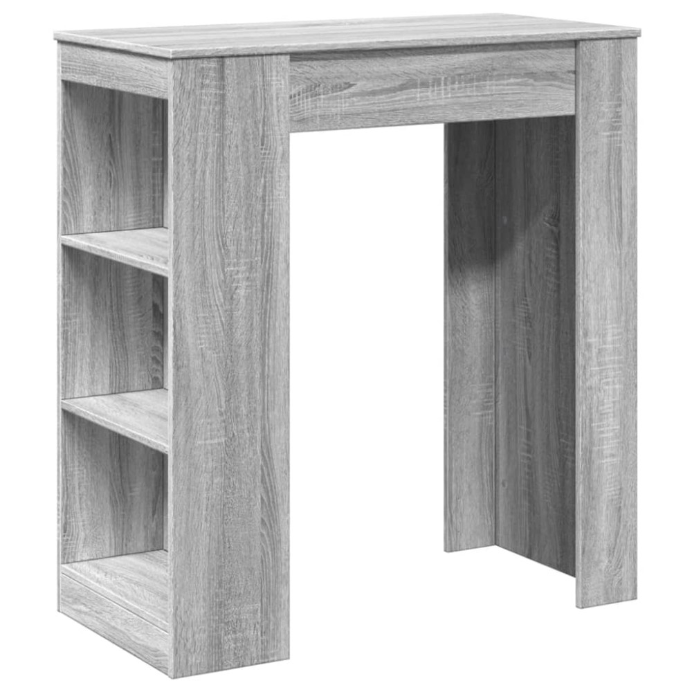 vidaXL Masă bar cu rafturi, gri sonoma, 95x47x103,5 cm, lemn prelucrat