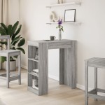 vidaXL Masă bar cu rafturi, gri sonoma, 95x47x103,5 cm, lemn prelucrat