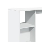 vidaXL Masă de bar cu raft, alb, 124x46x103,5 cm, lemn prelucrat vidaXL Masă de bar cu raft, alb, 124x46x103,5 cm, lemn prelucrat