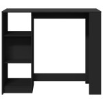 vidaXL Masă de bar cu raft, negru, 124x46x103,5 cm, lemn prelucrat