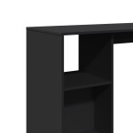 vidaXL Masă de bar cu raft, negru, 124x46x103,5 cm, lemn prelucrat