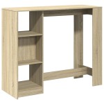vidaXL Masă bar cu raft stejar Sonoma, 124x46x103,5 cm, lemn prelucrat vidaXL Masă bar cu raft stejar Sonoma, 124x46x103,5 cm, lemn prelucrat