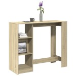 vidaXL Masă bar cu raft stejar Sonoma, 124x46x103,5 cm, lemn prelucrat vidaXL Masă bar cu raft stejar Sonoma, 124x46x103,5 cm, lemn prelucrat