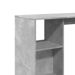 vidaXL Masă de bar cu raft, gri beton, 124x46x103,5 cm, lemn prelucrat