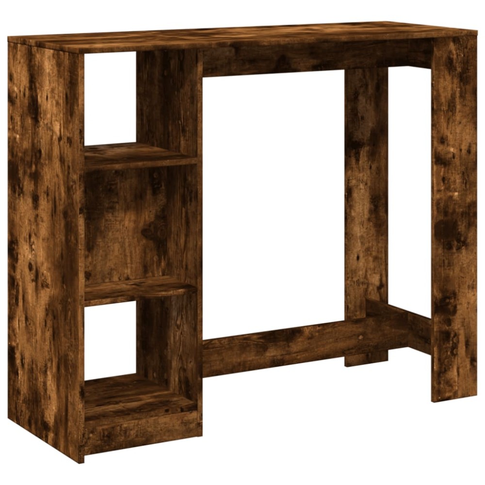 vidaXL Masă de bar cu raft stejar fumuriu 124x46x103,5cm lemn compozit