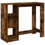 vidaXL Masă de bar cu raft stejar fumuriu 124x46x103,5cm lemn compozit vidaXL Masă de bar cu raft stejar fumuriu 124x46x103,5cm lemn compozit