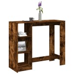 vidaXL Masă de bar cu raft stejar fumuriu 124x46x103,5cm lemn compozit vidaXL Masă de bar cu raft stejar fumuriu 124x46x103,5cm lemn compozit
