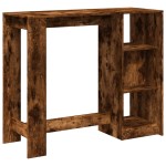 vidaXL Masă de bar cu raft stejar fumuriu 124x46x103,5cm lemn compozit vidaXL Masă de bar cu raft stejar fumuriu 124x46x103,5cm lemn compozit