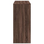 vidaXL Masă bar cu raft, stejar maro, 124x46x103,5 cm, lemn prelucrat vidaXL Masă bar cu raft, stejar maro, 124x46x103,5 cm, lemn prelucrat
