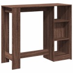 vidaXL Masă bar cu raft, stejar maro, 124x46x103,5 cm, lemn prelucrat vidaXL Masă bar cu raft, stejar maro, 124x46x103,5 cm, lemn prelucrat