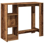 vidaXL Masă de bar cu raft lemn vechi 124x46x103,5 cm lemn prelucrat vidaXL Masă de bar cu raft lemn vechi 124x46x103,5 cm lemn prelucrat