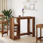 vidaXL Masă de bar cu raft lemn vechi 124x46x103,5 cm lemn prelucrat vidaXL Masă de bar cu raft lemn vechi 124x46x103,5 cm lemn prelucrat