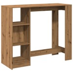 vidaXL Masă bar cu raft stejar artizanal 124x46x103,5cm lemn prelucrat vidaXL Masă bar cu raft stejar artizanal 124x46x103,5cm lemn prelucrat