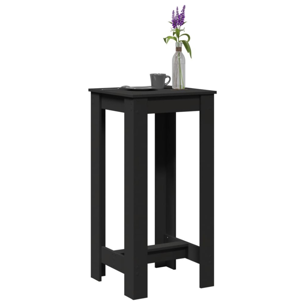 vidaXL Masă bar, negru, 51x50x103,5 cm, lemn prelucrat