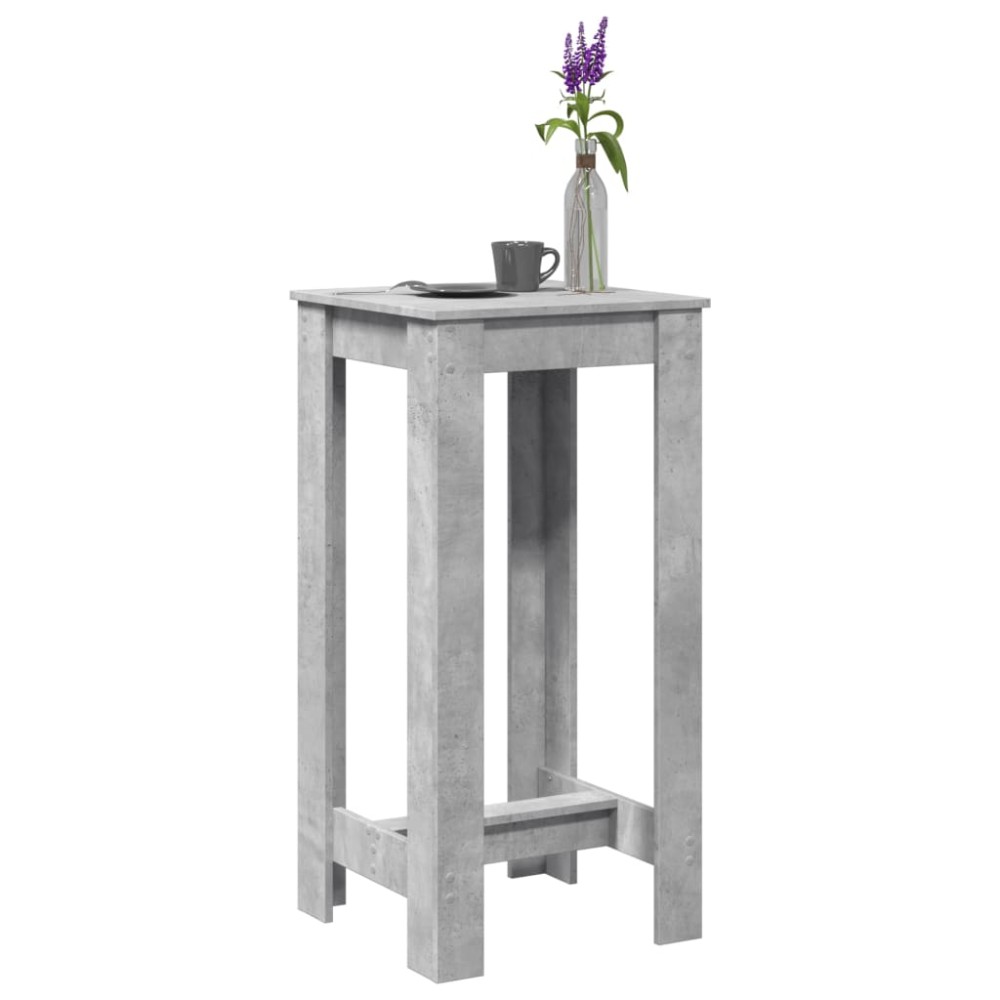 vidaXL Masă bar, gri beton, 51x50x103,5 cm, lemn prelucrat