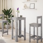vidaXL Masă bar, gri beton, 51x50x103,5 cm, lemn prelucrat