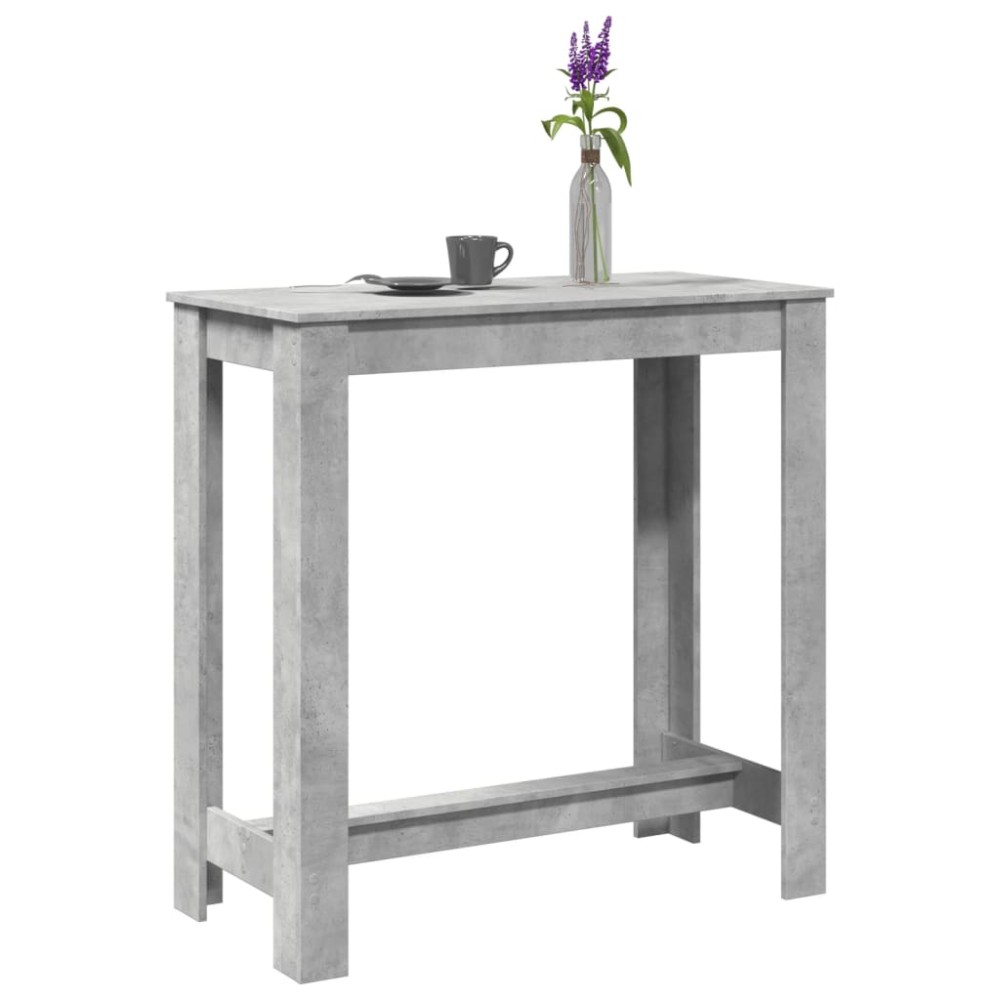 vidaXL Masă de bar, gri beton, 102x50x103,5 cm, lemn prelucrat