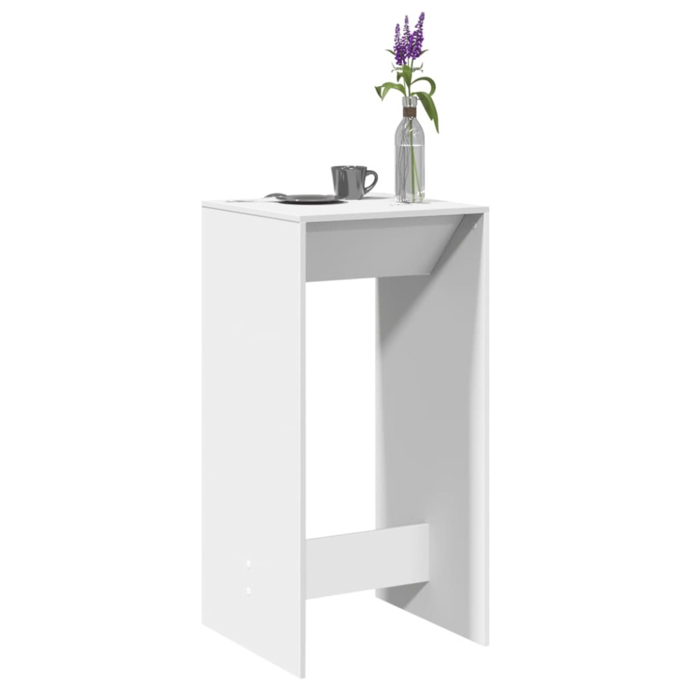 vidaXL Masă bar, alb, 51x50x103,5 cm, lemn prelucrat
