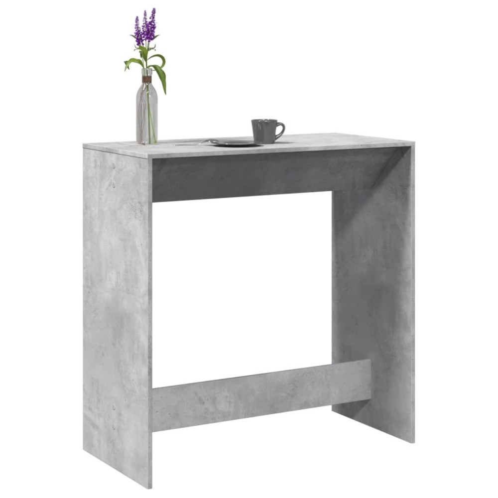 vidaXL Masă de bar, gri beton, 102x50x103,5 cm, lemn prelucrat