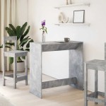 vidaXL Masă de bar, gri beton, 102x50x103,5 cm, lemn prelucrat