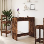 vidaXL Masă de bar, stejar fumuriu, 102x50x103,5 cm, lemn prelucrat