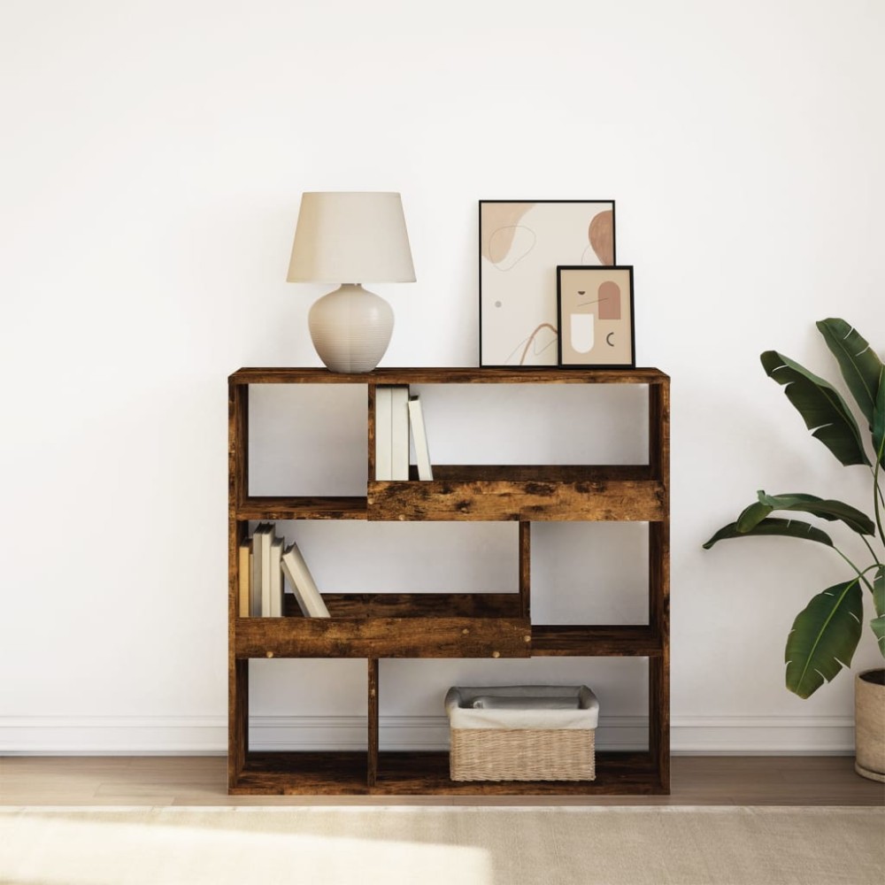 vidaXL Bibliotecă/Separator de cameră, stejar afumat, 100x33x94,5 cm